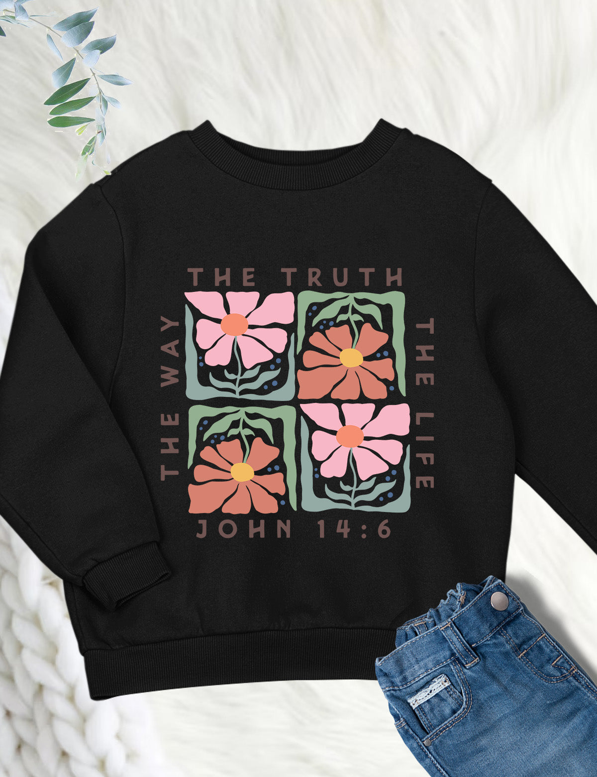 Christian Boho Flowers Kids Shirt