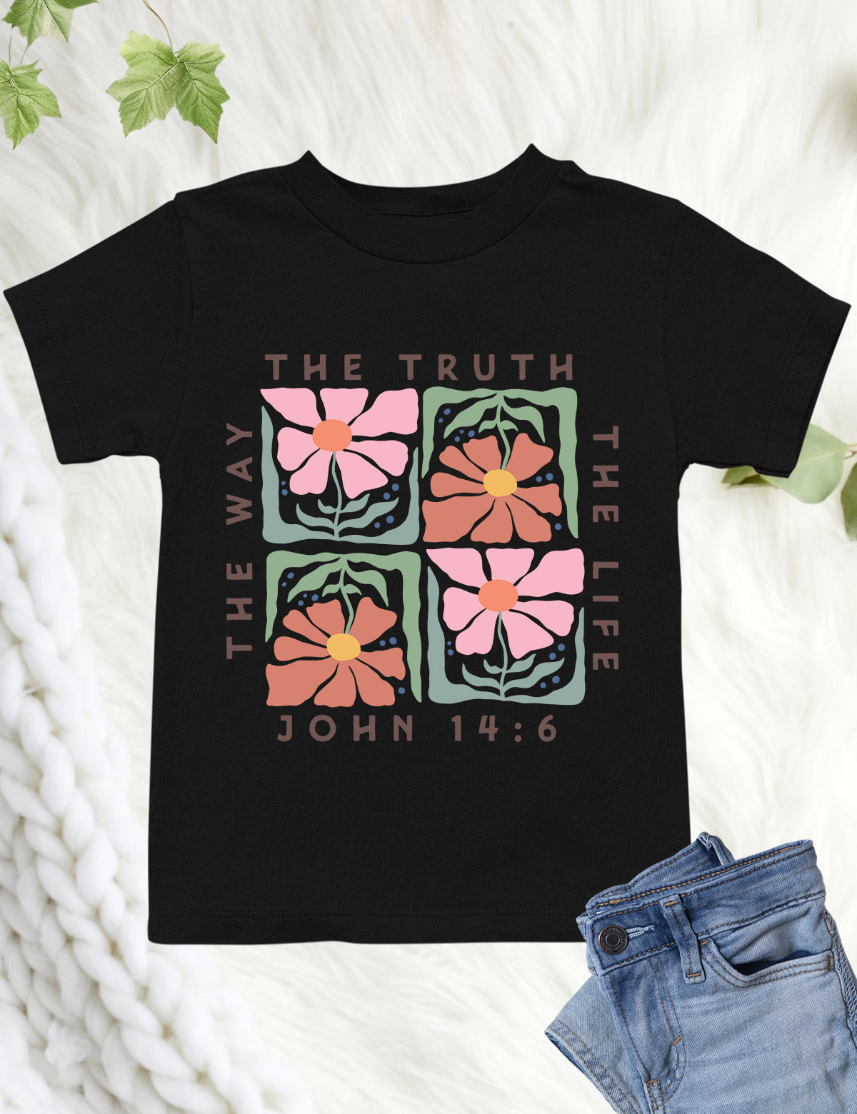 Christian Boho Flowers Kids Shirt