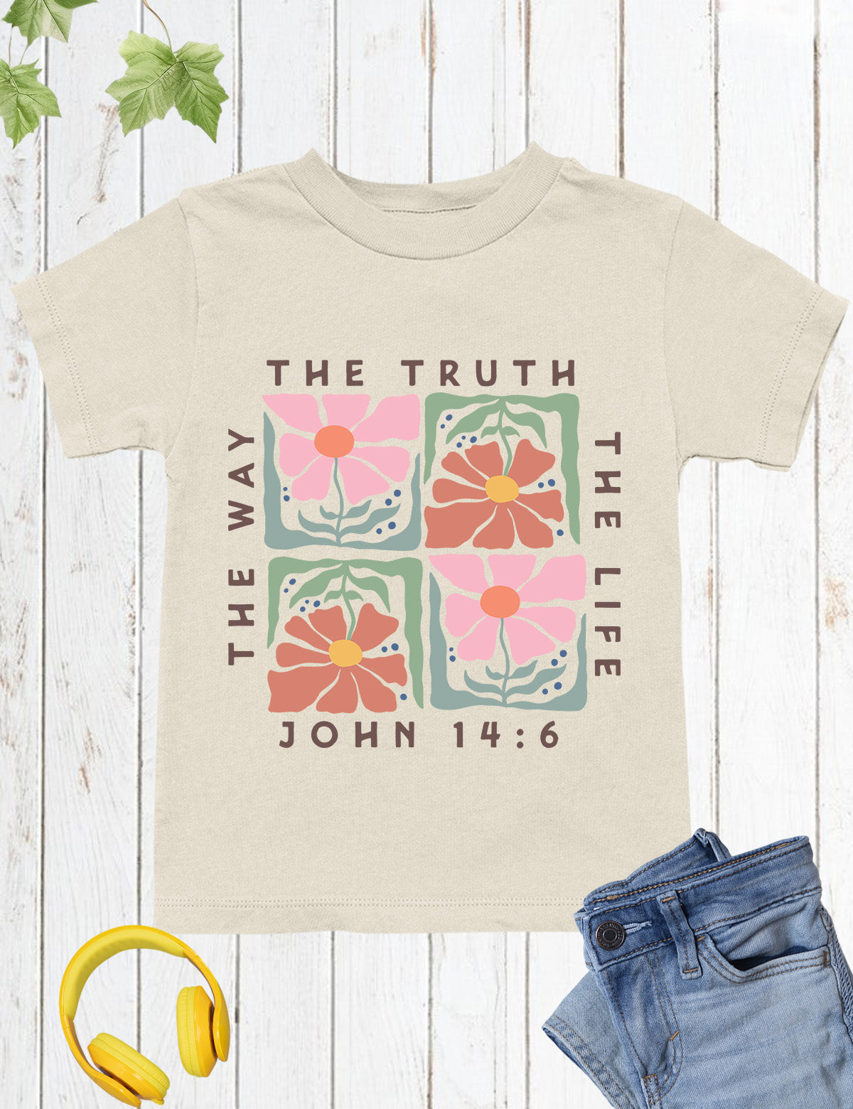 Christian Boho Flowers Kids Shirt