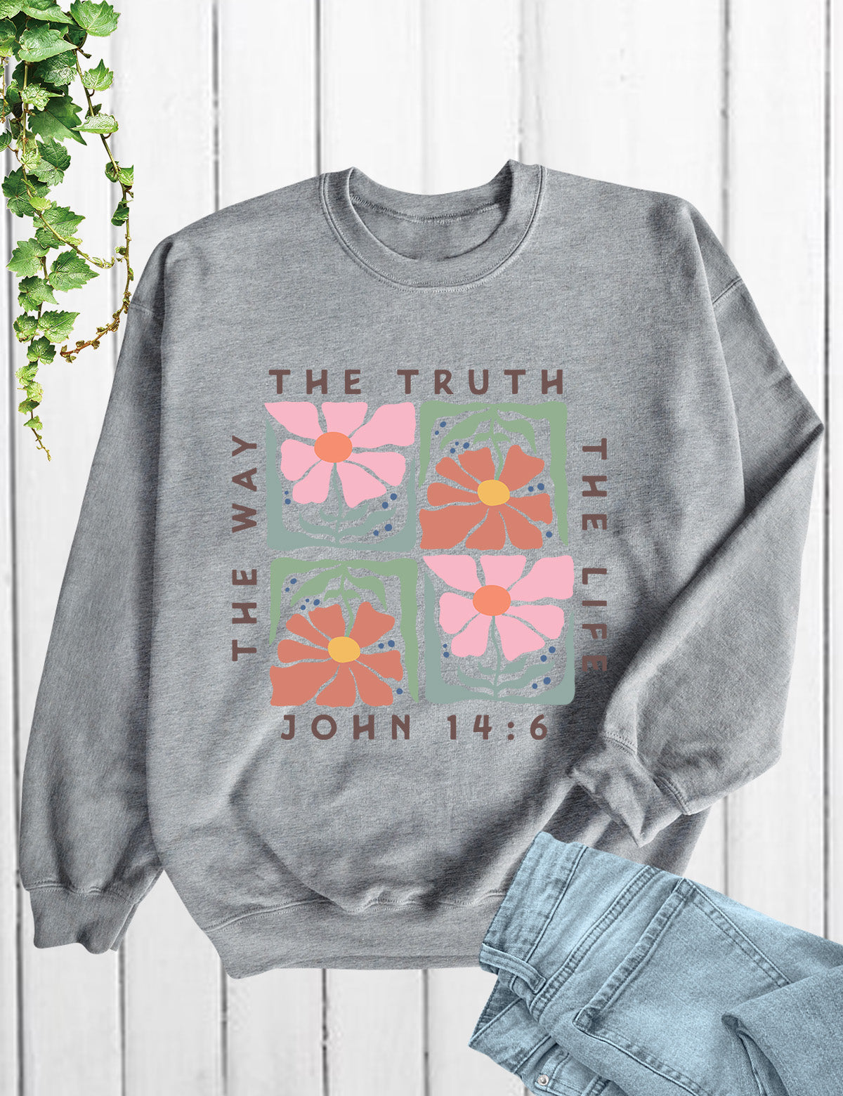 Christian Boho Flowers Sweatshirt