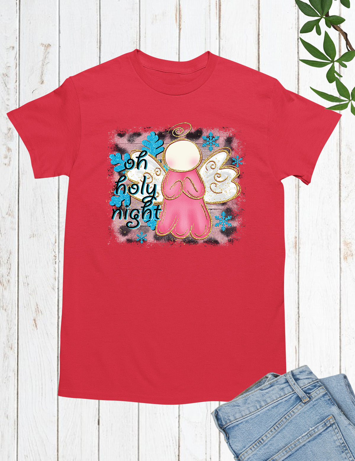 Christian Christmas Tee Shirts Pink Angel God