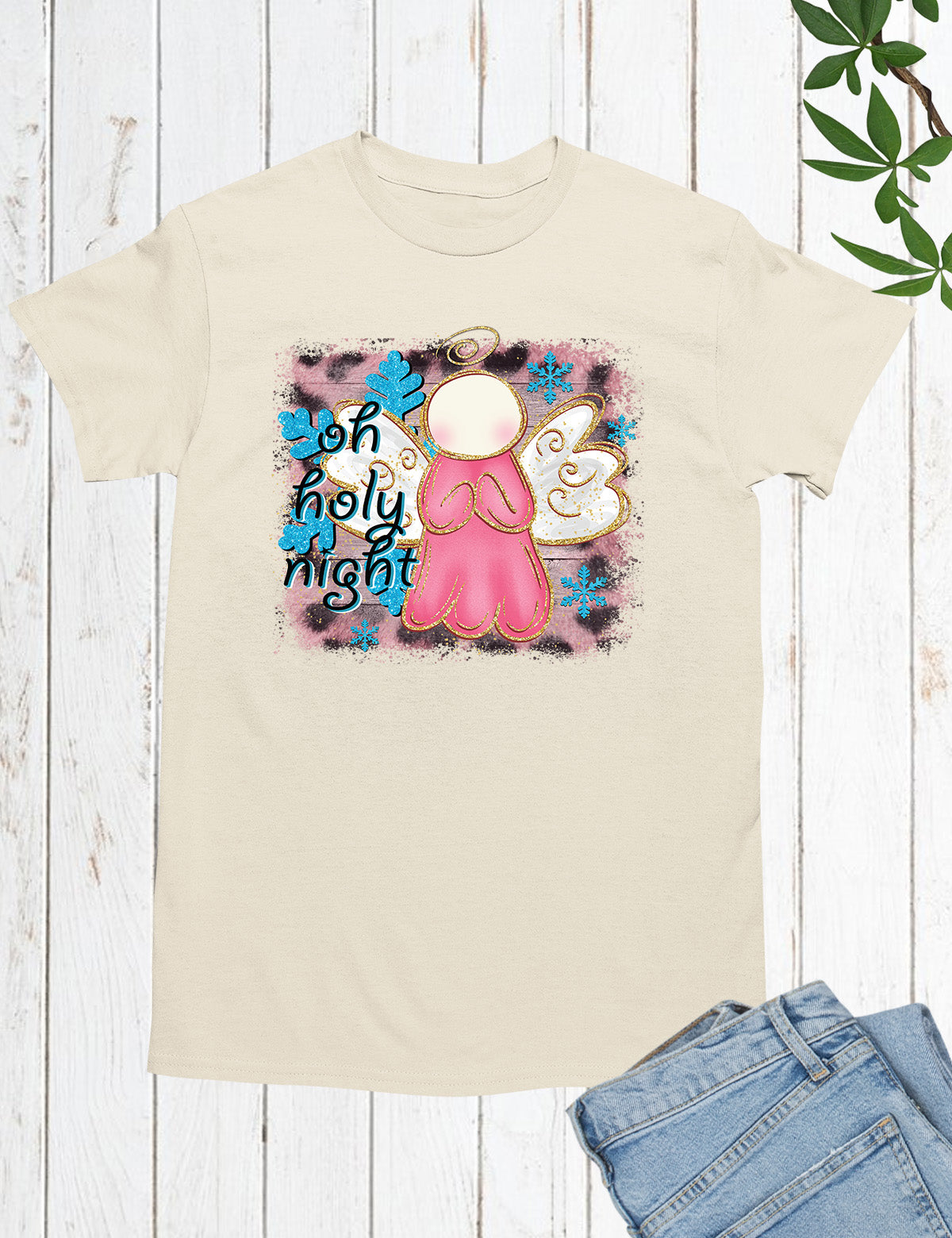 Christian Christmas Tee Shirts Pink Angel God