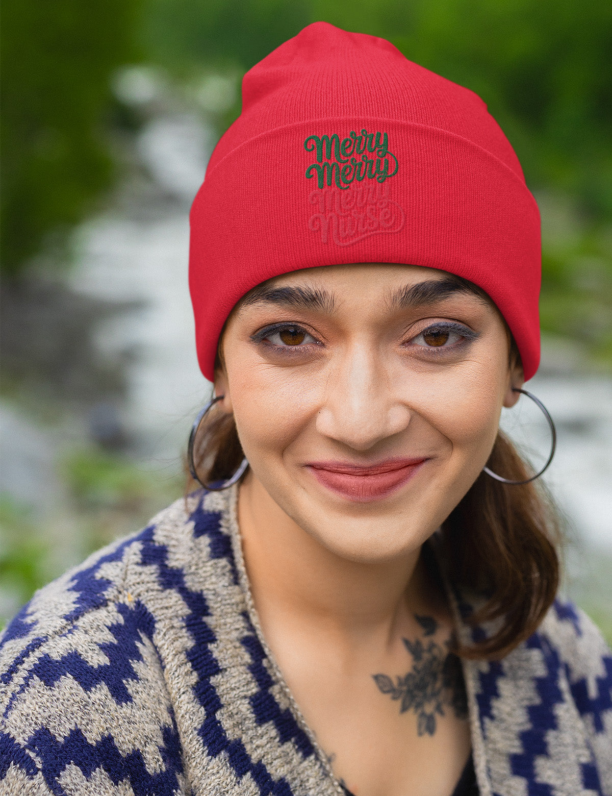 Merry Nurse Christmas Beanie Cap