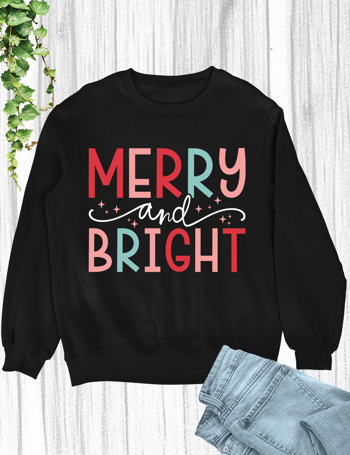 Merry and bright Christmas Crewneck Hoodie