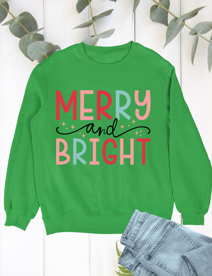 Merry and bright Christmas Crewneck Hoodie