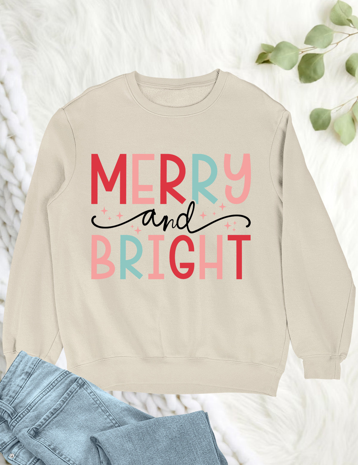 Merry and bright Christmas Crewneck Hoodie