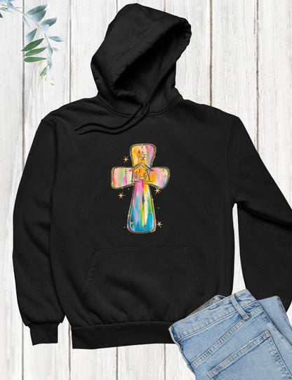 Religious Christmas Tshirt Pink Jesus Cross