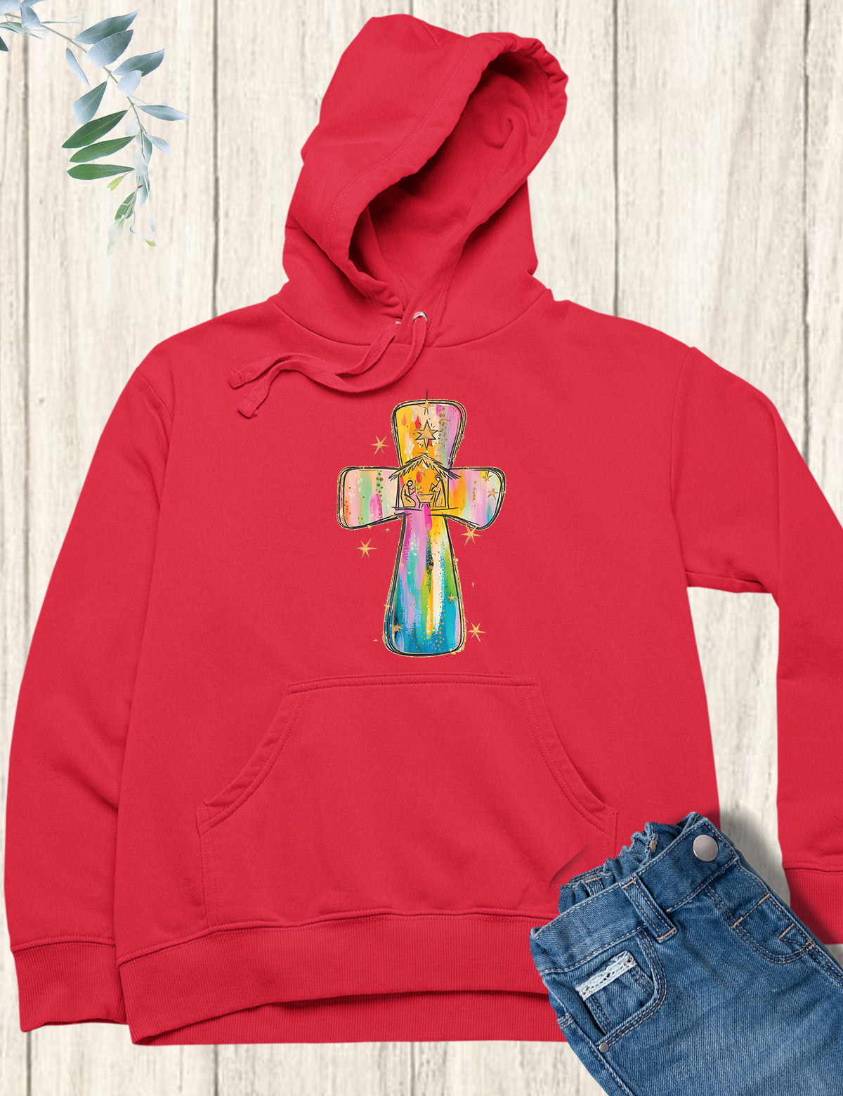 Religious Christmas Tshirt Pink Jesus Cross