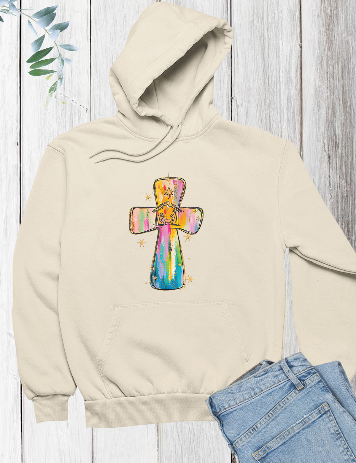 Religious Christmas Tshirt Pink Jesus Cross