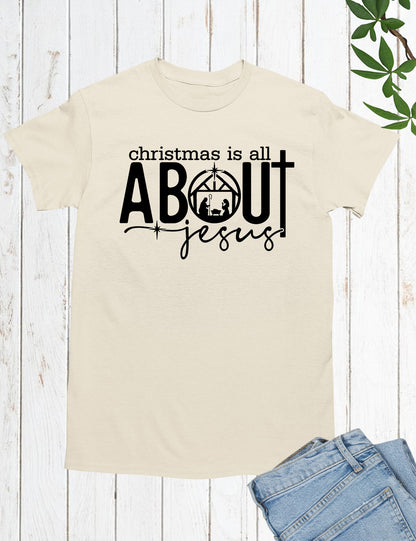 Christian Christmas T Shirt Faith Cross