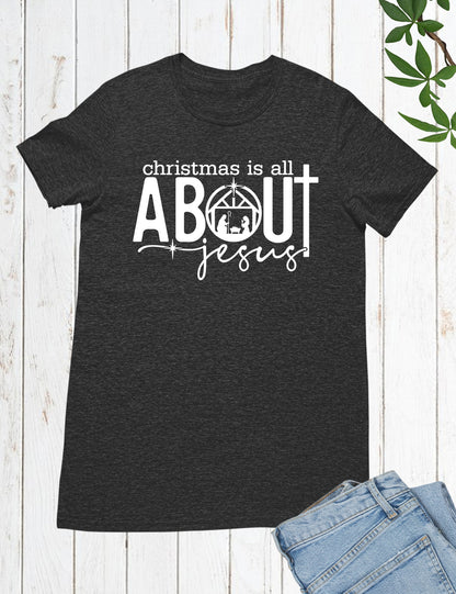 Christian Christmas T Shirt Faith Cross