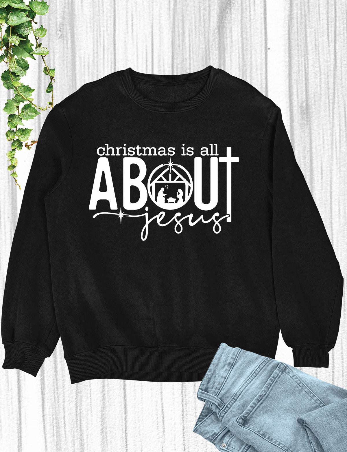 Christian Christmas T Shirt Faith Cross