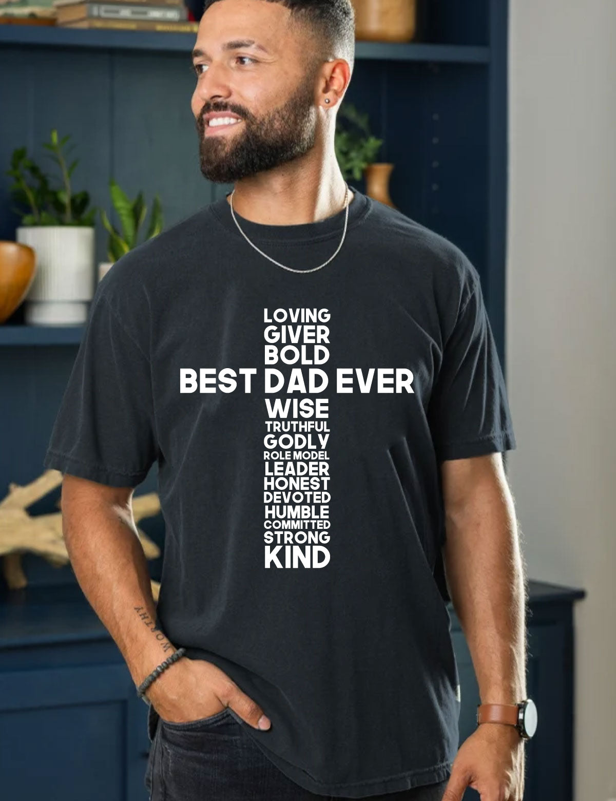 Best Dad Ever Christian Cross Shirt