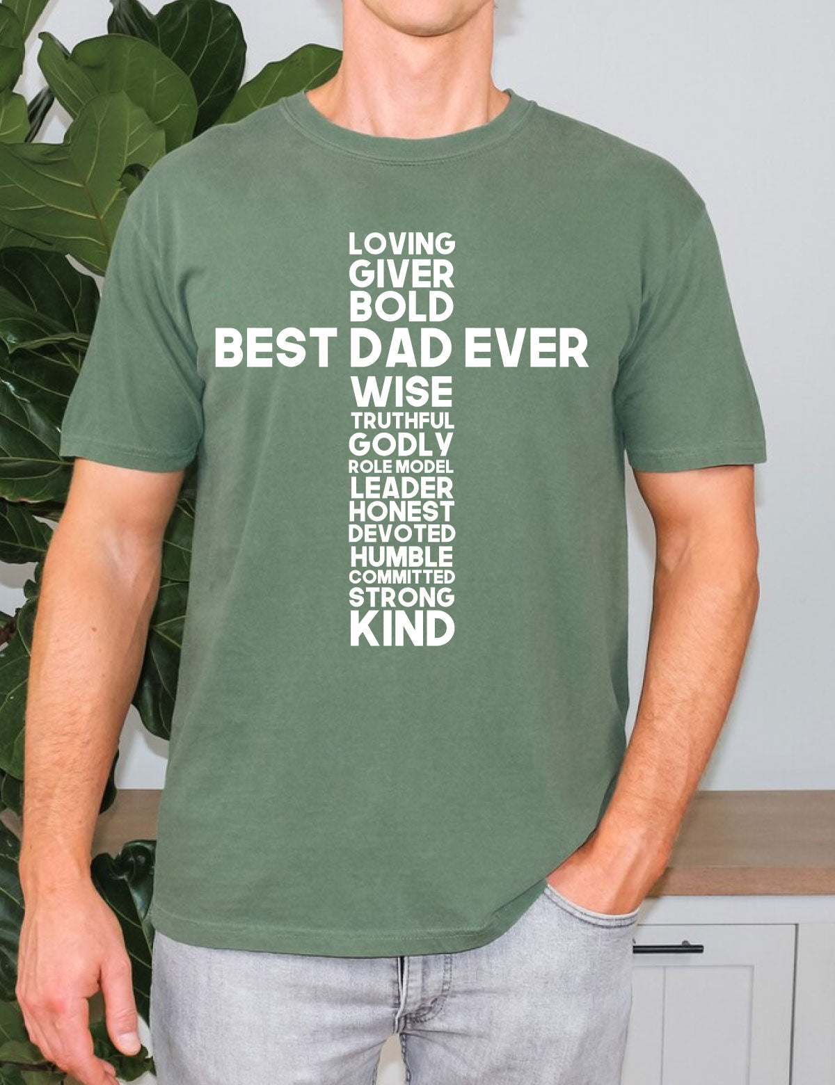 Best Dad Ever Christian Cross Shirt