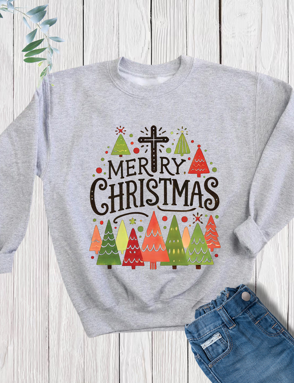 Christian Merry Christmas Kids Sweatshirt