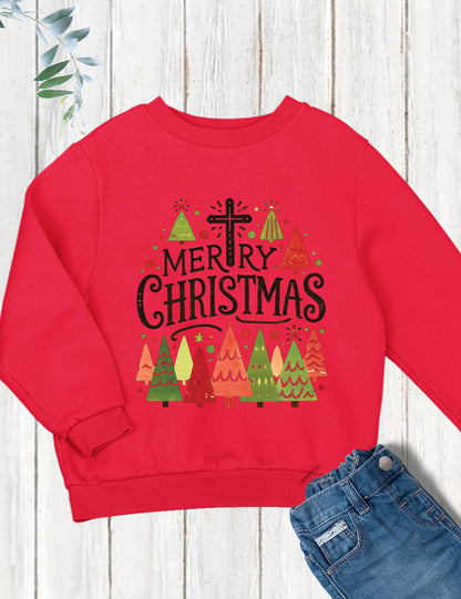 Christian Merry Christmas Kids Sweatshirt