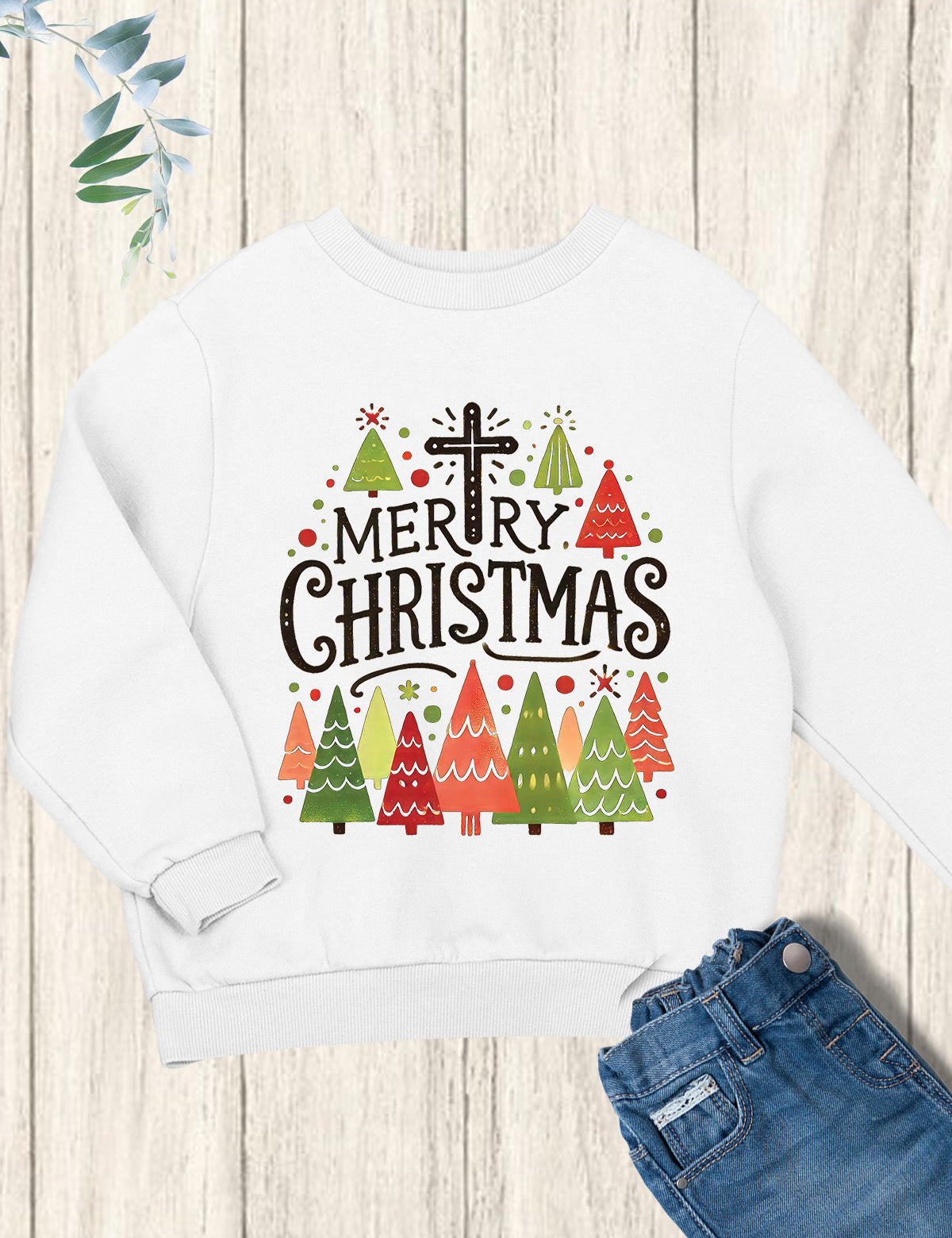 Christian Merry Christmas Kids Sweatshirt