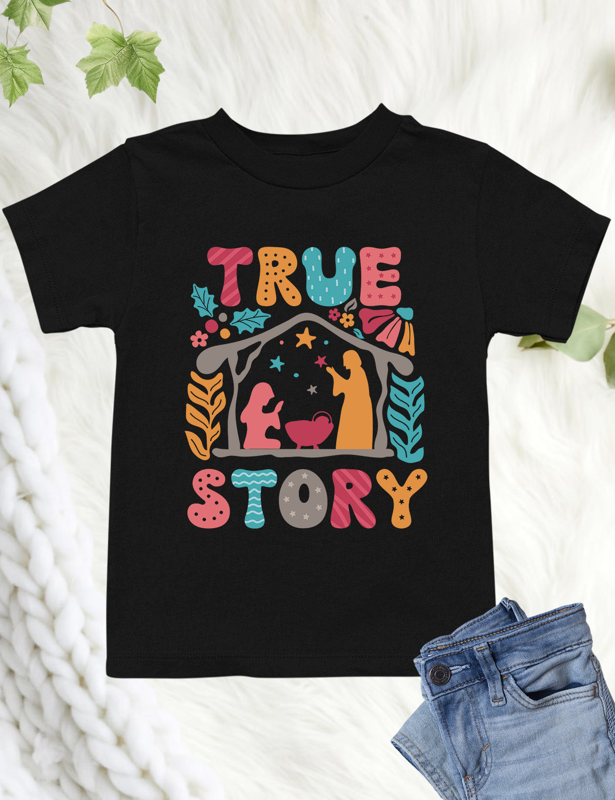 Christmas Boho Christian True Story Shirts