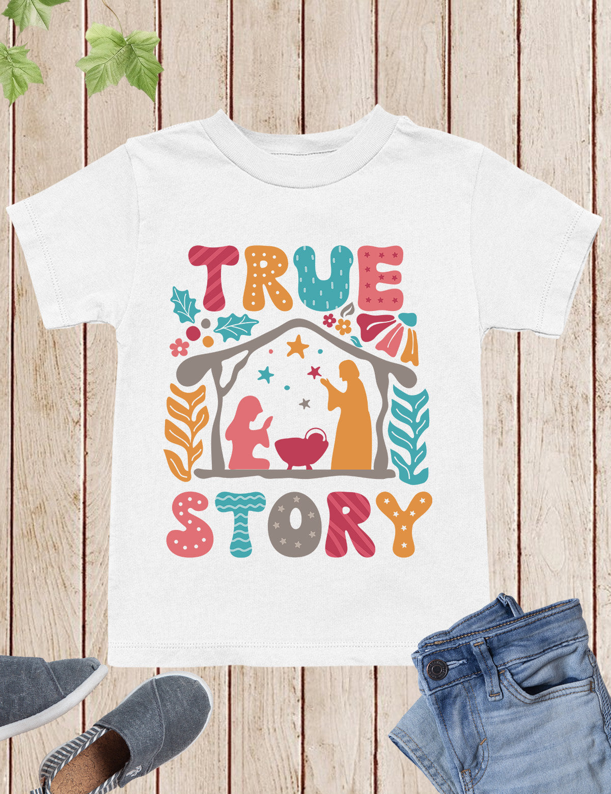 Christmas Boho Christian True Story Shirts