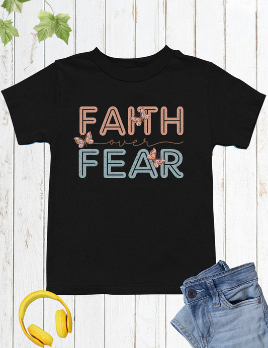 Faith Over Fear Retro Kids T Shirt