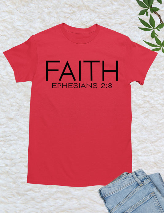 Faith Ephesians Bible Verse Cross Shirt