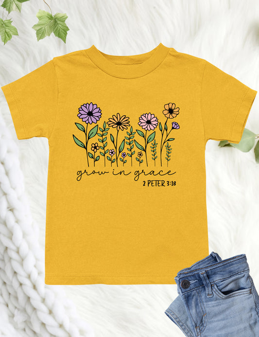 Grow in Grace Peter Verse Kids T Shirt