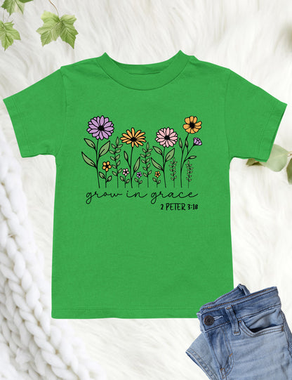 Grow in Grace Peter Verse Kids T Shirt