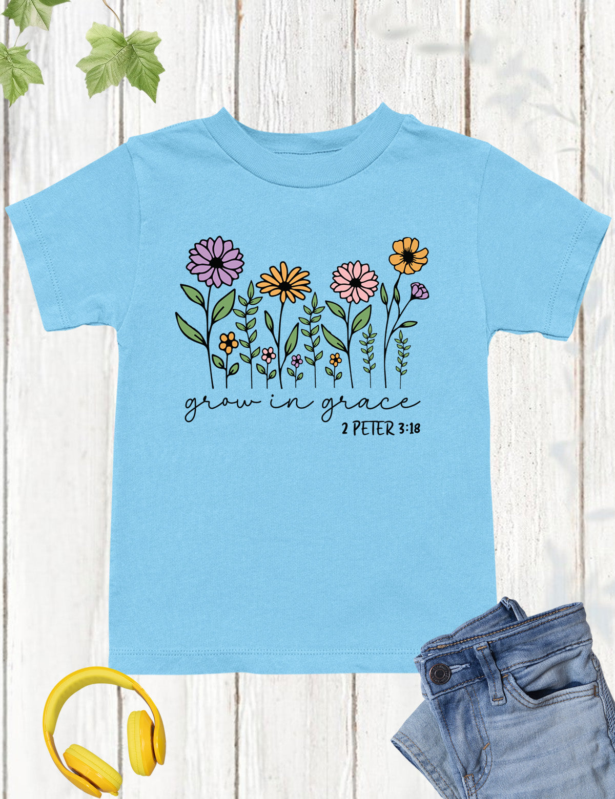 Grow in Grace Peter Verse Kids T Shirt