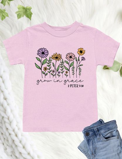 Grow in Grace Peter Verse Kids T Shirt