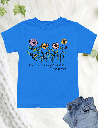 Grow in Grace Peter Verse Kids T Shirt