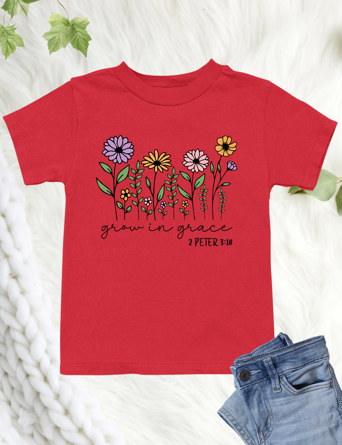 Grow in Grace Peter Verse Kids T Shirt