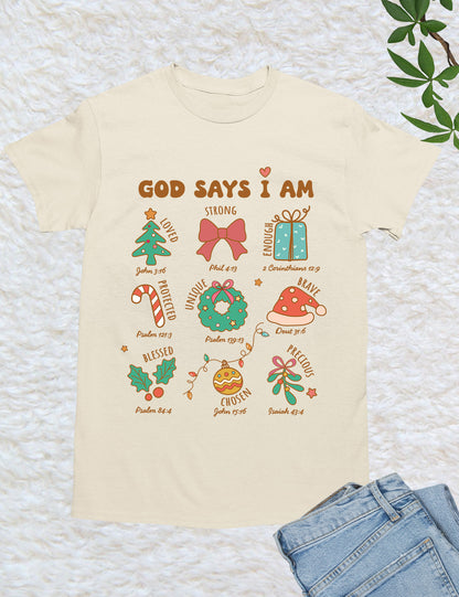 Jesus God Says I Am Christmas Christian Shirt