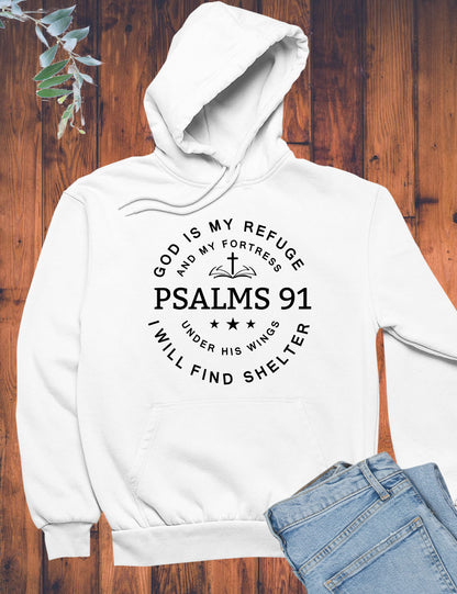 God is My Refuge Christian Hoodie