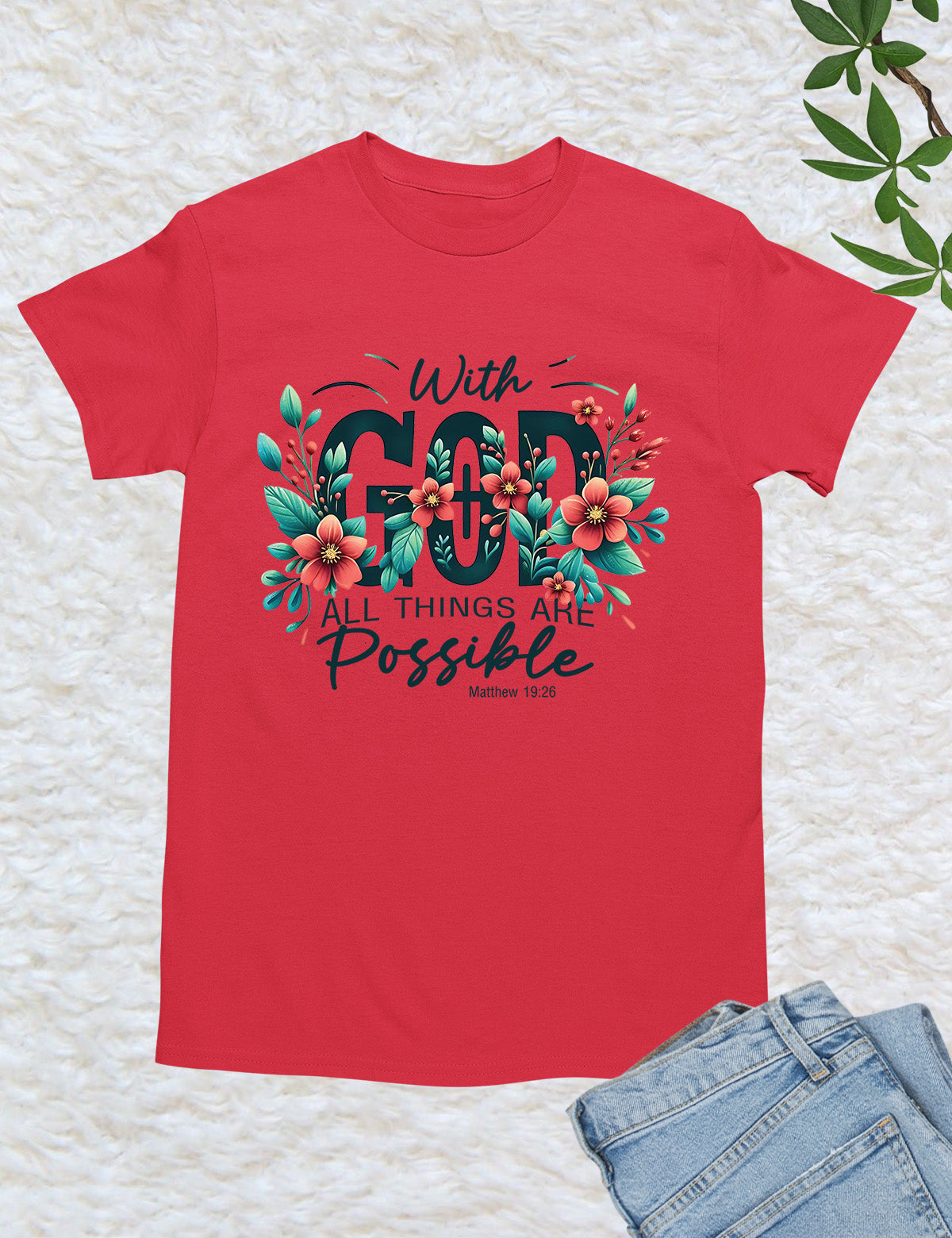 With God All Things are Possible Christian Bible Verse Shirt