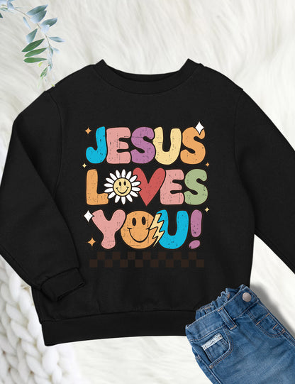 Jesus Loves You Christian Kids sweatshirt