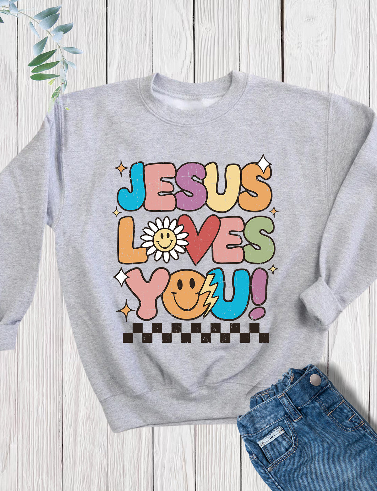 Jesus Loves You Christian Kids sweatshirt