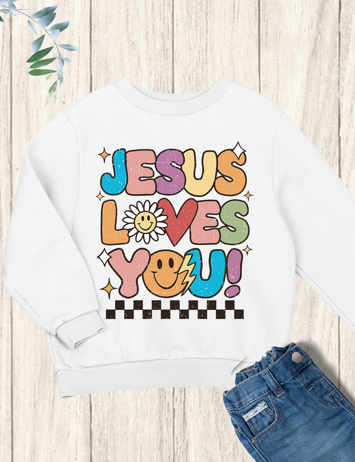 Jesus Loves You Christian Kids sweatshirt