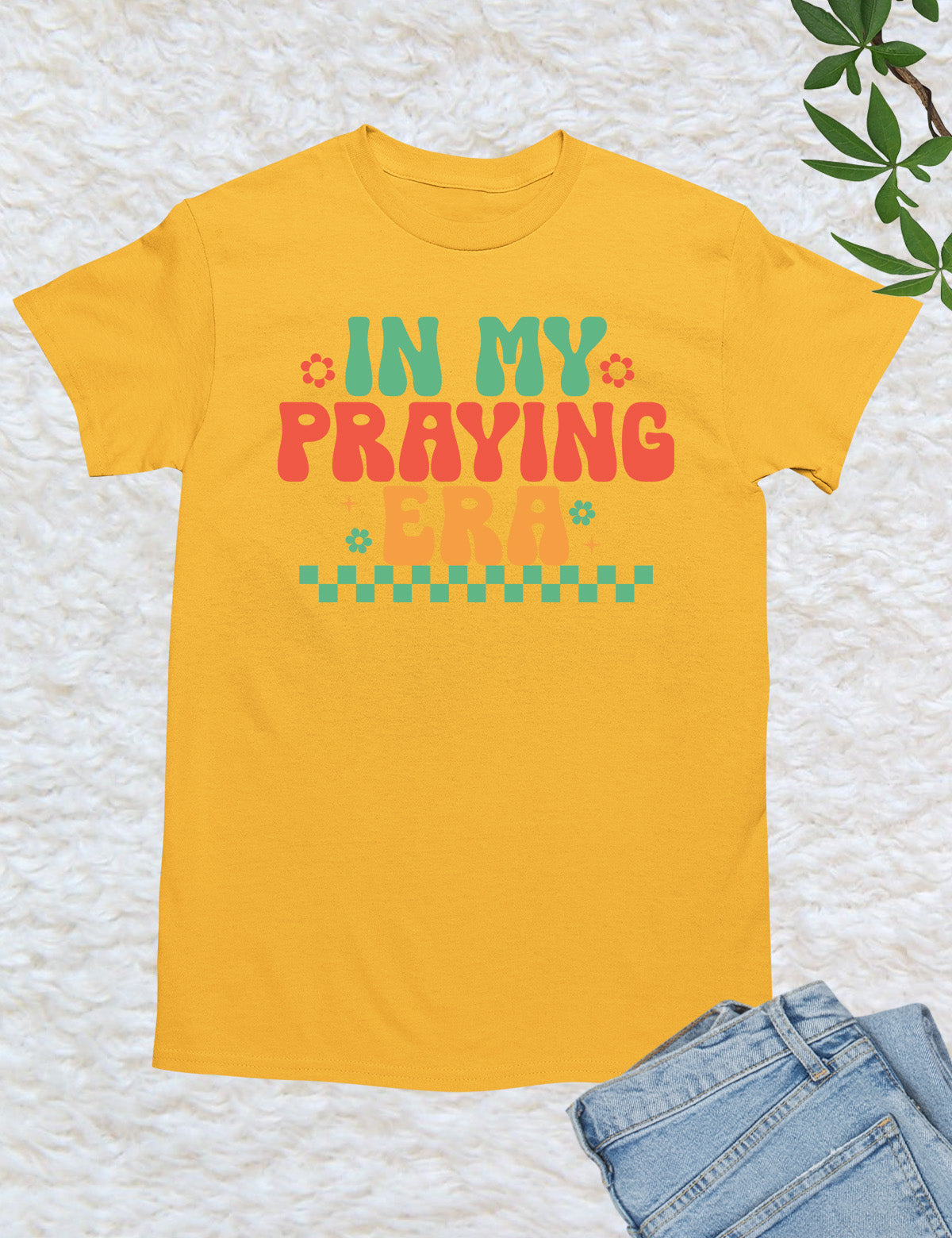 In My Praying Era Trendy Retro Christian T Shirts