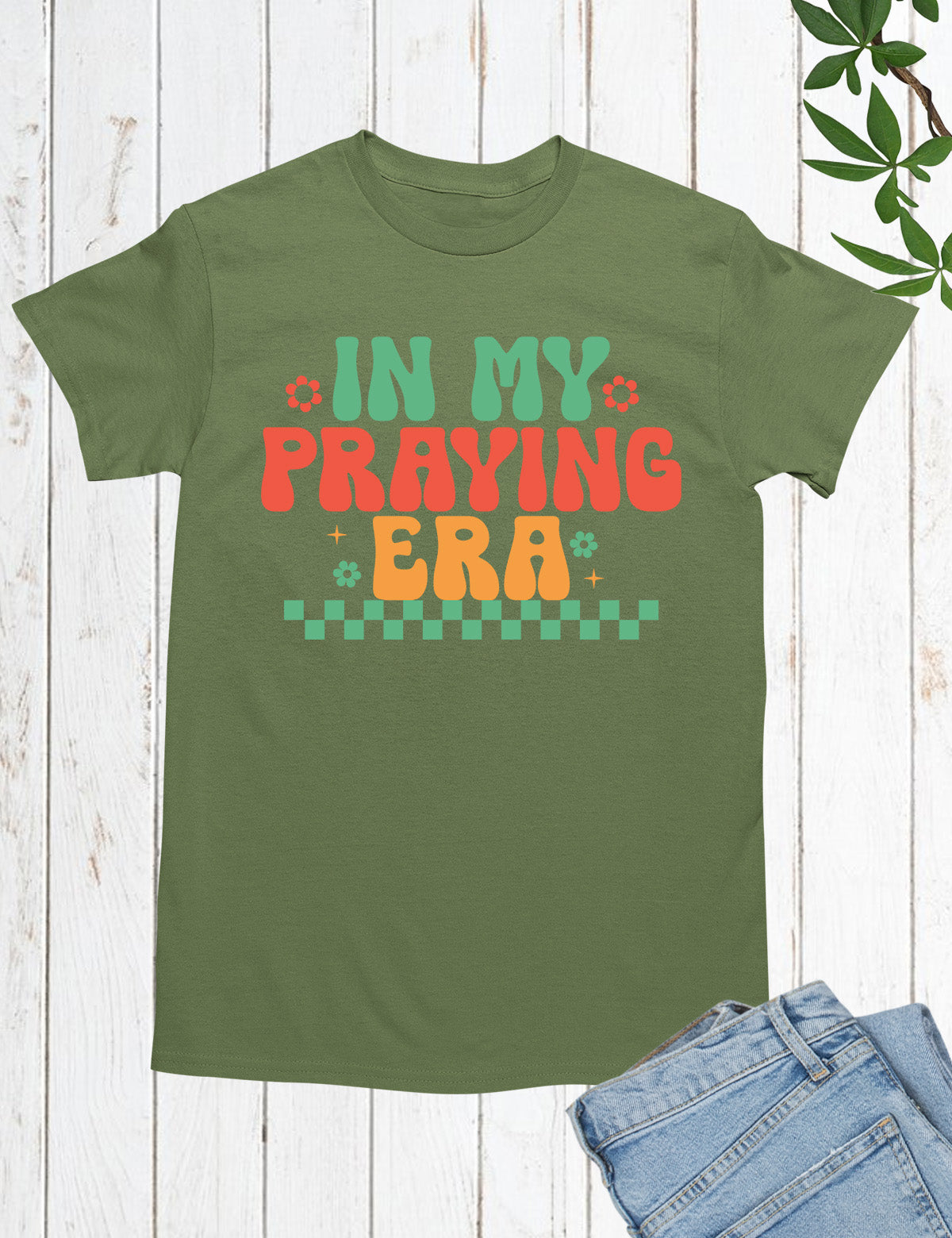 In My Praying Era Trendy Retro Christian T Shirts