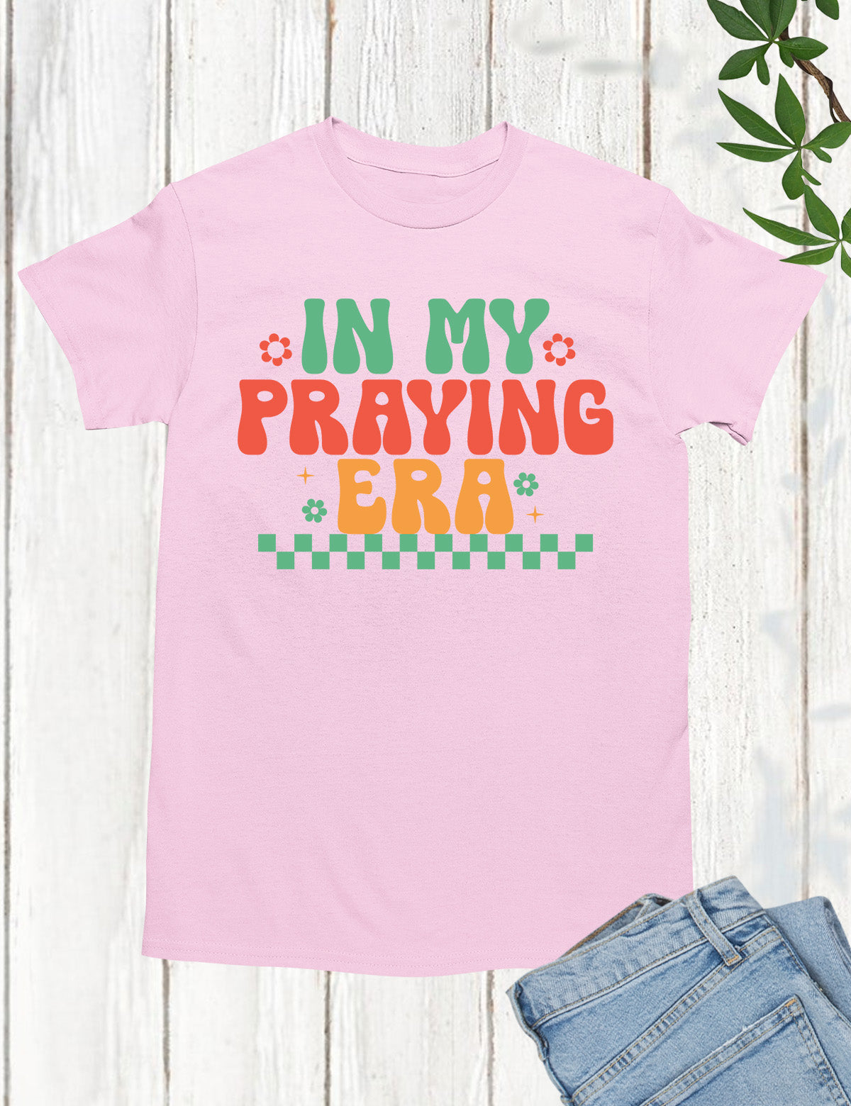 In My Praying Era Trendy Retro Christian T Shirts