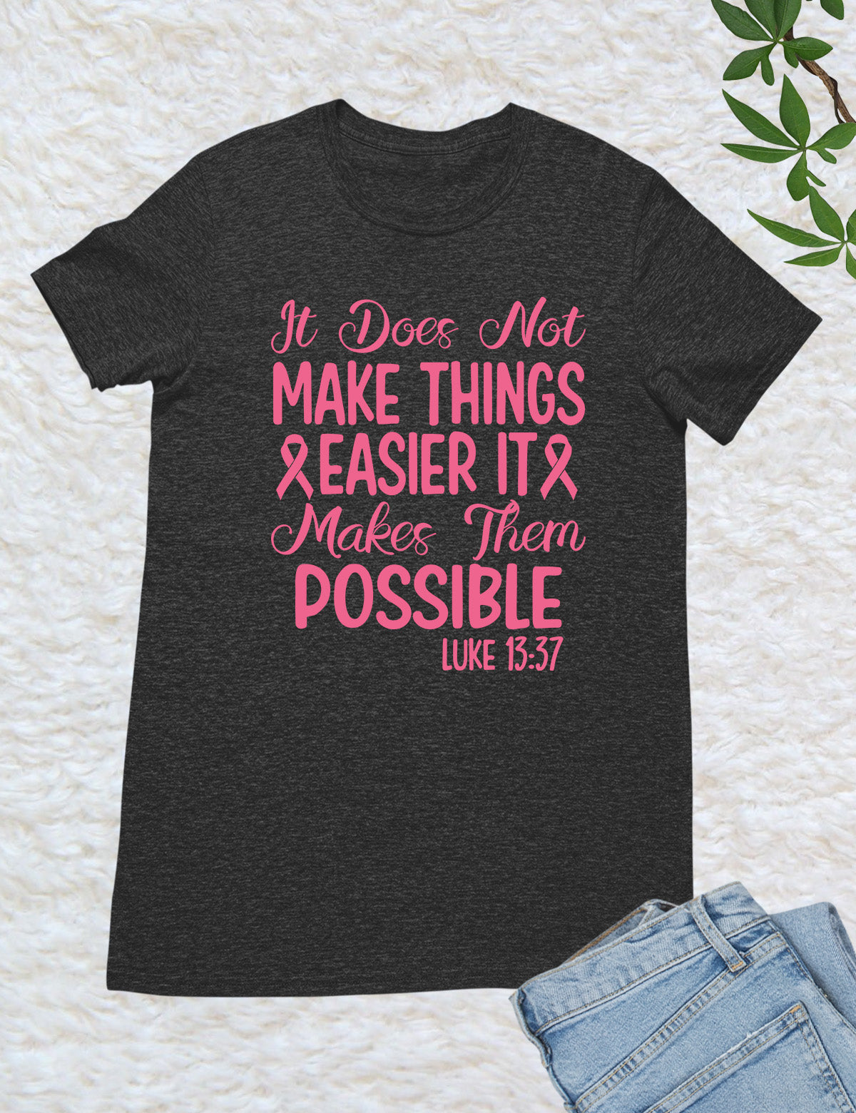 Breast Cancer Ribbon Bible Verse Awareness T shirt