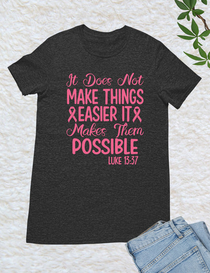 Breast Cancer Ribbon Bible Verse Awareness T shirt