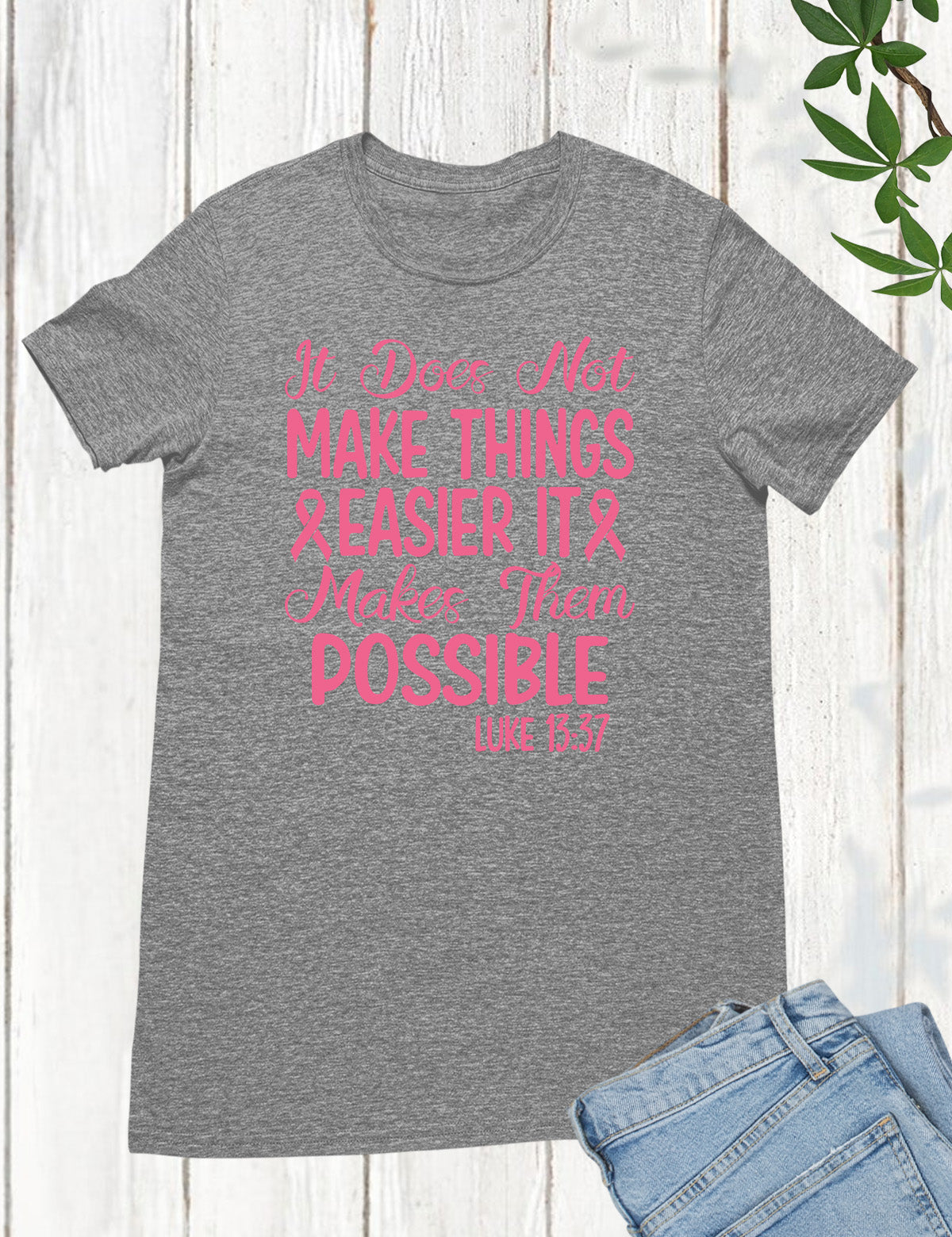 Breast Cancer Ribbon Bible Verse Awareness T shirt