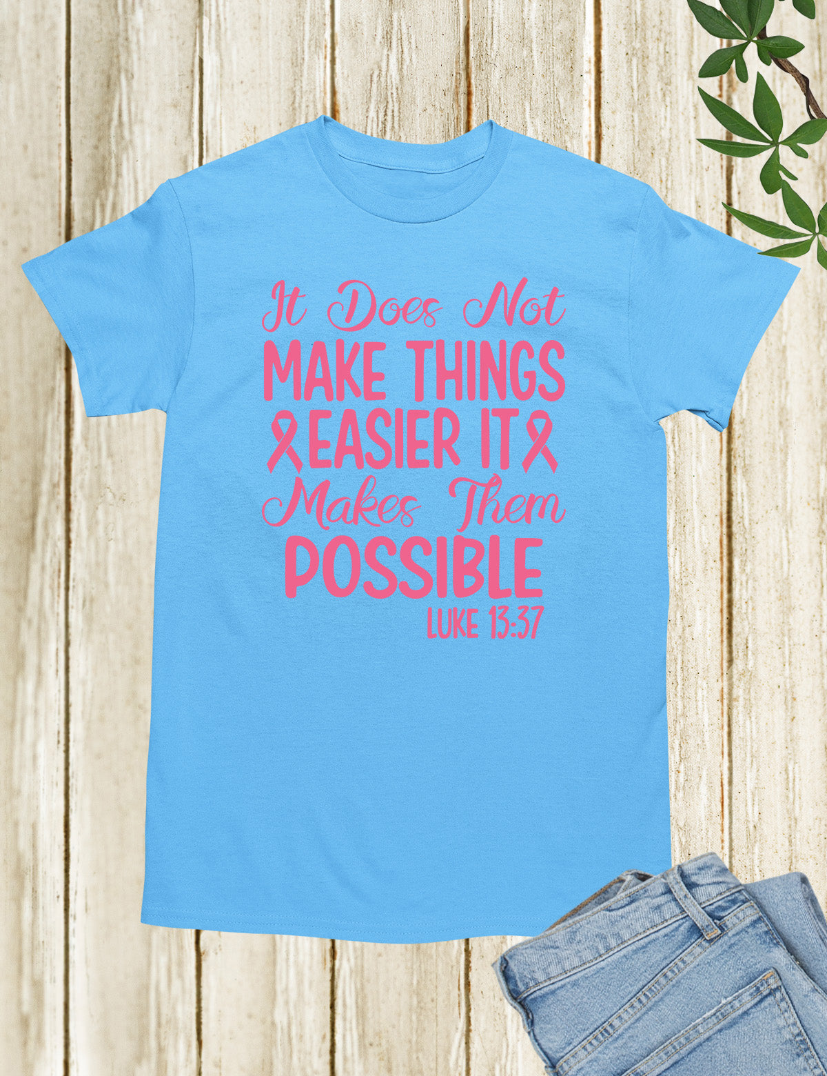 Breast Cancer Ribbon Bible Verse Awareness T shirt