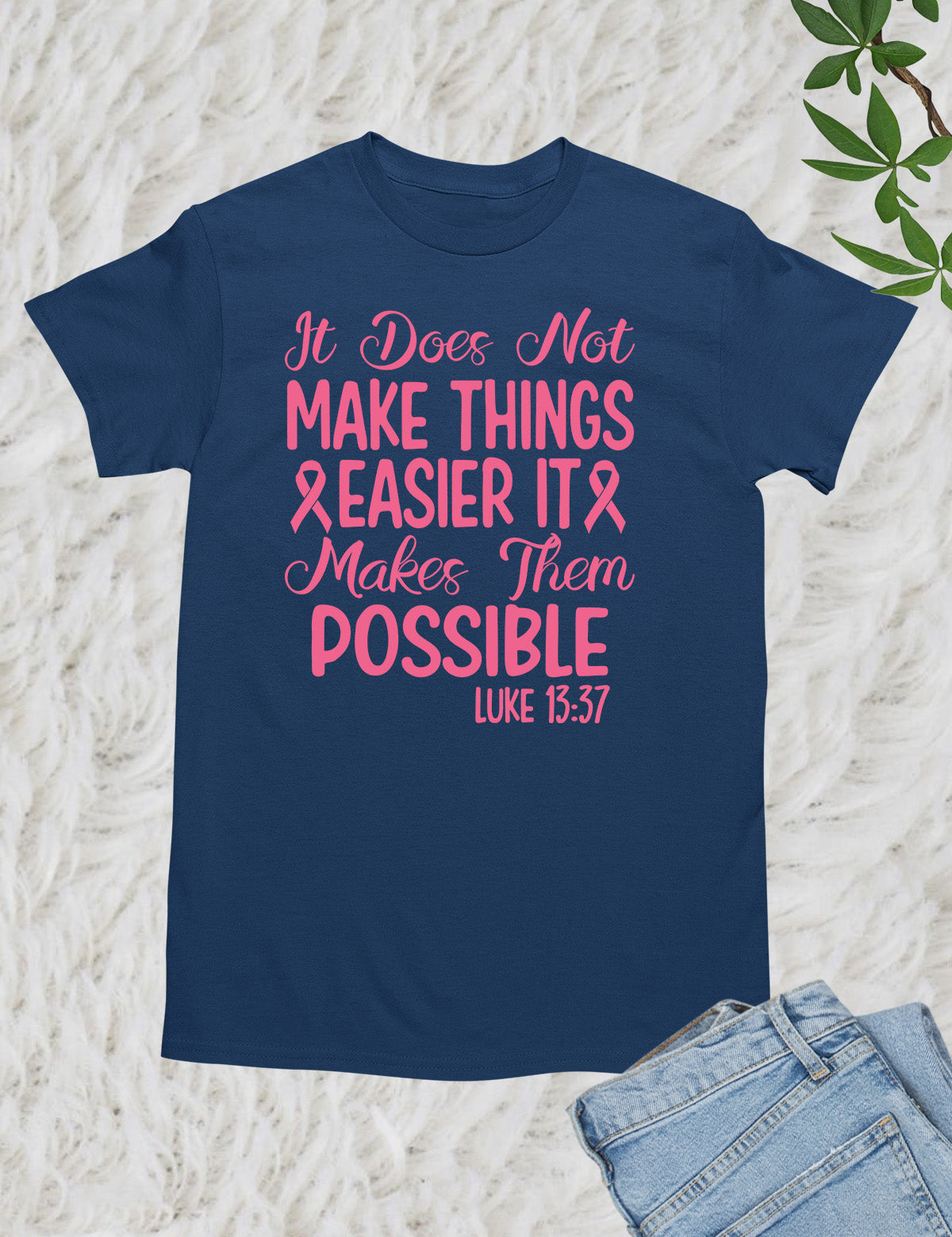 Breast Cancer Ribbon Bible Verse Awareness T shirt