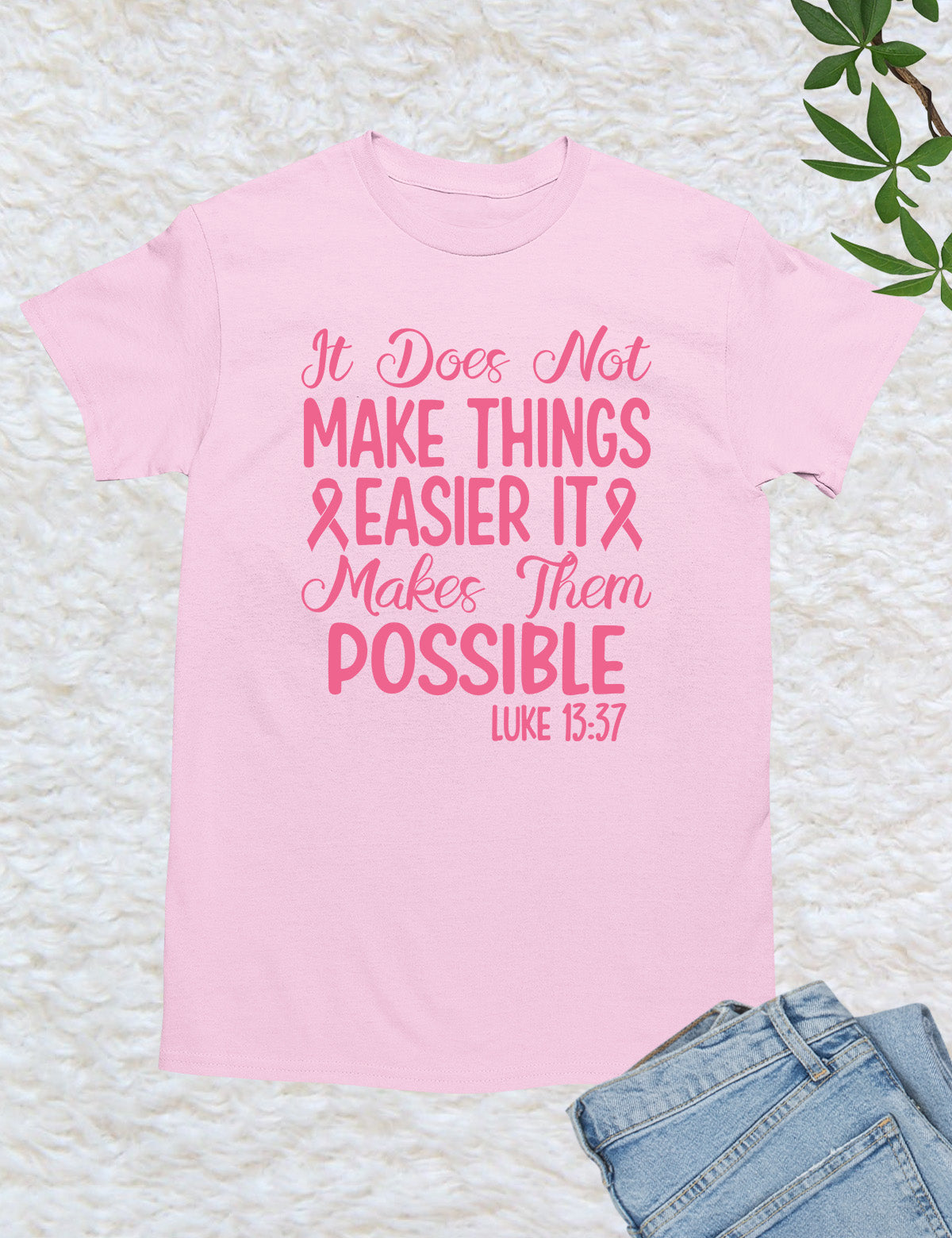 Breast Cancer Ribbon Bible Verse Awareness T shirt