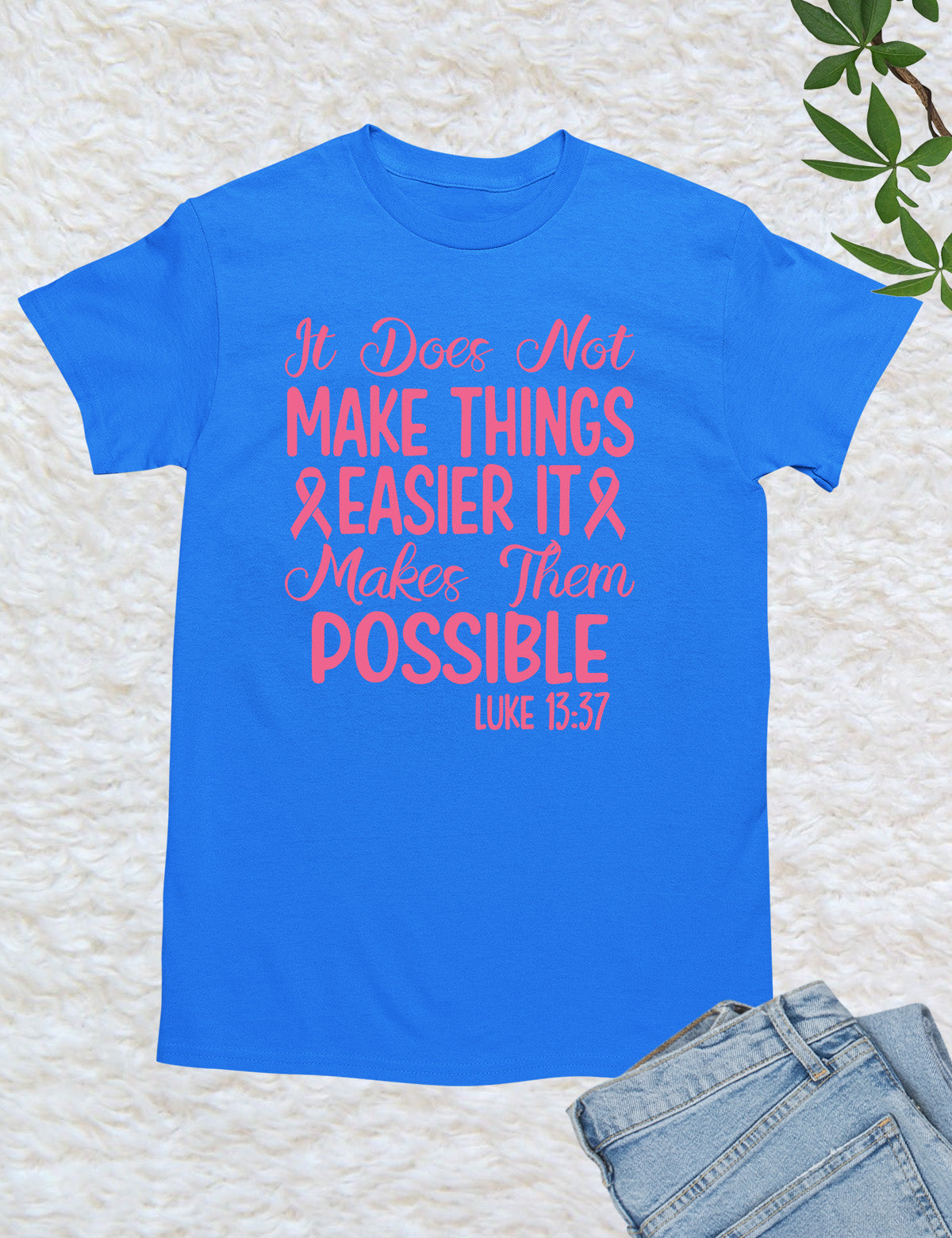 Breast Cancer Ribbon Bible Verse Awareness T shirt