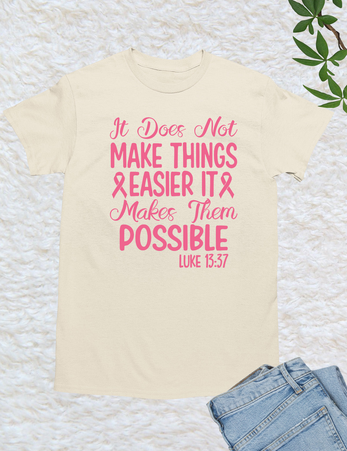 Breast Cancer Ribbon Bible Verse Awareness T shirt