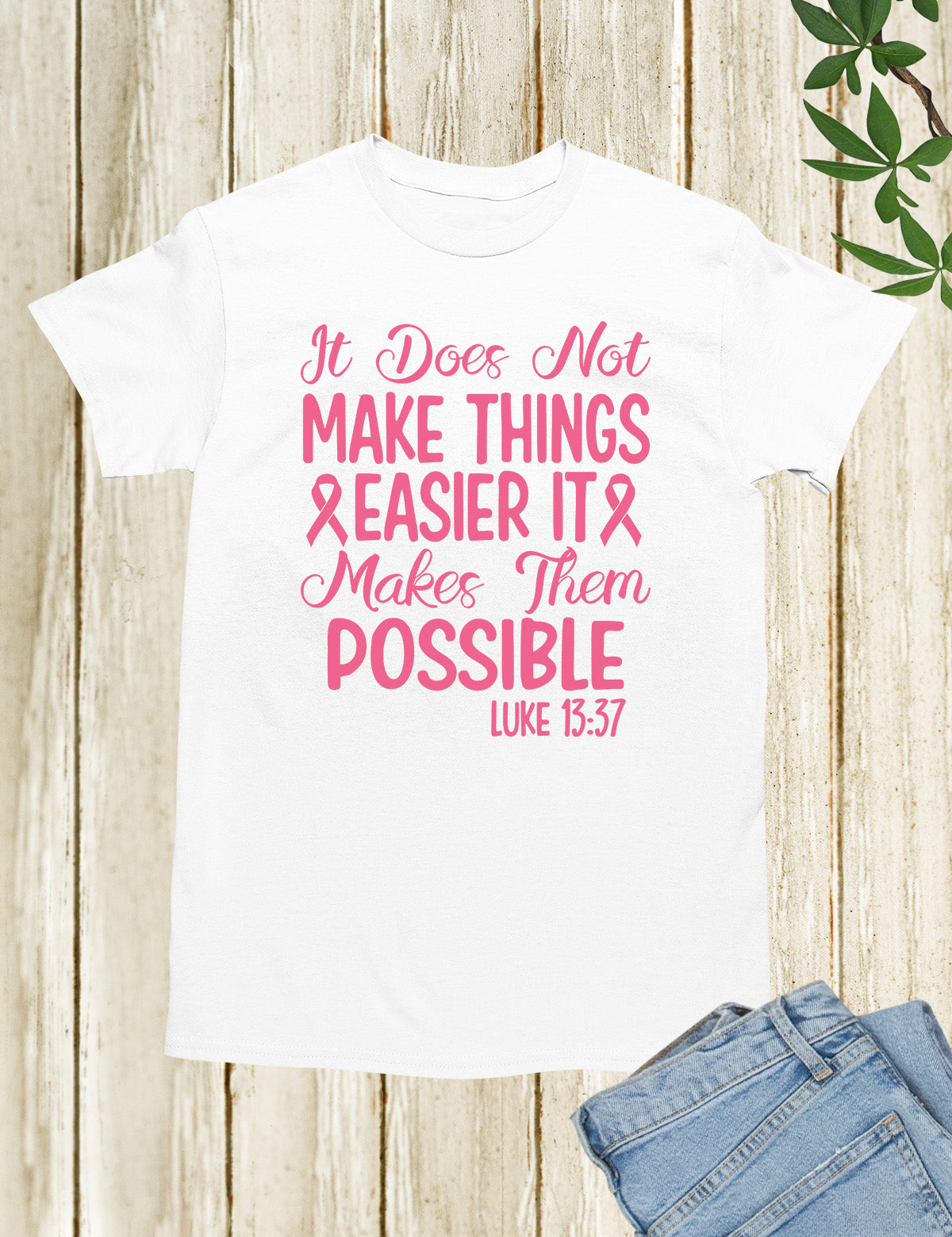 Breast Cancer Ribbon Bible Verse Awareness T shirt