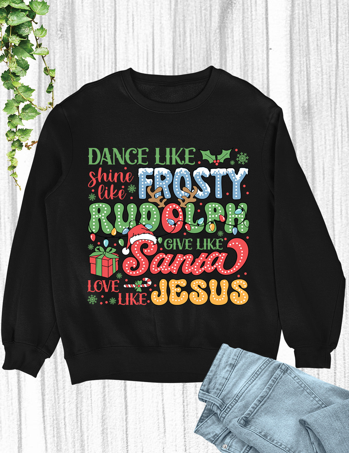 Santa Jesus Rudolph Hoodie